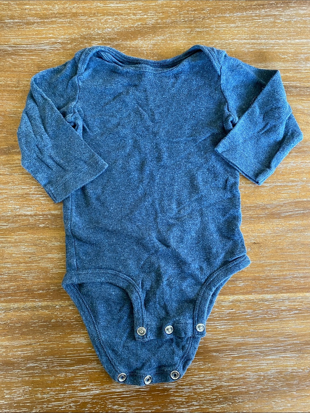 Carter's 9 Month Long-Sleeve Heathered Blue Baby Bodysuit